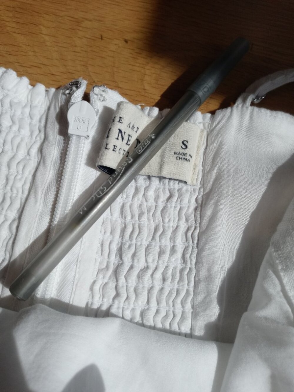ABERCROMBIE & FITCH linen collection midi dress with side slit in white (S) - Picture 7 of 16